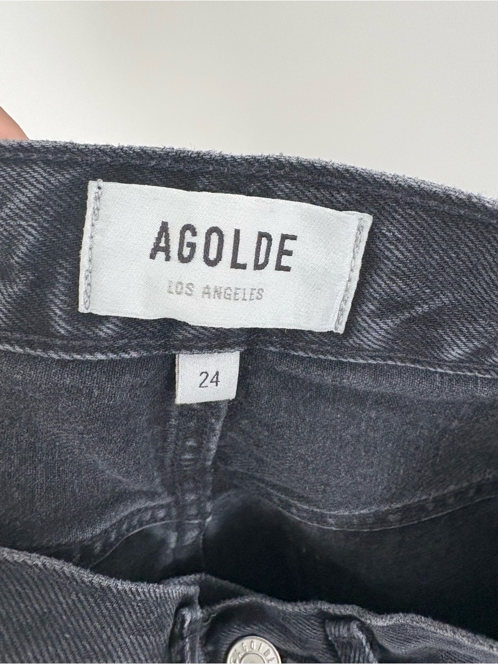 Agolde Washed Black High-Rise Jeans with Branded Button - Picture 8 of 8